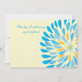 Moderne Floral Chrysanthemum Wedding Invitations Kaart (Achterkant)