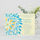 Moderne Floral Chrysanthemum Wedding Invitations Kaart (Staand voorkant)