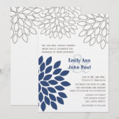 Moderne Floral Chrysanthemum Wedding Invitations Kaart (Voorkant / Achterkant)