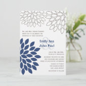 Moderne Floral Chrysanthemum Wedding Invitations Kaart (Staand voorkant)