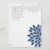 Moderne Floral Chrysanthemum Wedding Invitations Kaart (Achterkant)