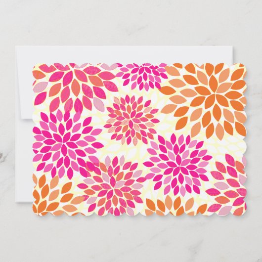 Moderne Floral Chrysanthemum Wedding Invitations Kaart (Achterkant)