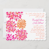Moderne Floral Chrysanthemum Wedding Invitations Kaart (Voorkant)