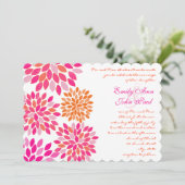 Moderne Floral Chrysanthemum Wedding Invitations Kaart (Staand voorkant)