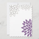 Moderne Floral Chrysanthemum Wedding Invitations Kaart (Achterkant)