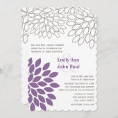 Moderne Floral Chrysanthemum Wedding Invitations Kaart (Voorkant / Achterkant)