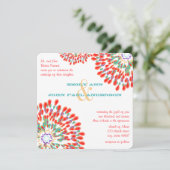 Moderne Floral Chrysanthemum Wedding Invitations Kaart (Staand voorkant)
