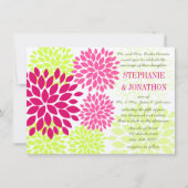 Moderne Floral Chrysanthemum Wedding Invitations Kaart (Voorkant)
