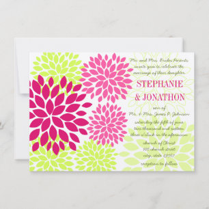 Moderne Floral Chrysanthemum Wedding Invitations Kaart