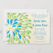 Moderne Floral Chrysanthemum Wedding Invitations Kaart (Voorkant)