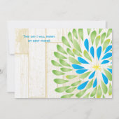 Moderne Floral Chrysanthemum Wedding Invitations Kaart (Achterkant)