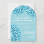 Moderne Floral Chrysanthemum Wedding Invitations Kaart (Voorkant)