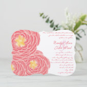 Moderne Floral Chrysanthemum Wedding Invitations Kaart (Staand voorkant)