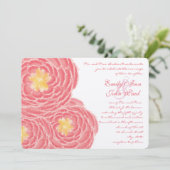 Moderne Floral Chrysanthemum Wedding Invitations Kaart (Staand voorkant)