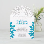 Moderne Floral Chrysanthemum Wedding Invitations Kaart (Staand voorkant)