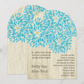 Moderne Floral Chrysanthemum Wedding Invitations Kaart (Voorkant / Achterkant)