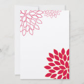 Moderne Floral Chrysanthemum Wedding Invitations Kaart (Achterkant)