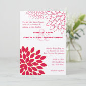 Moderne Floral Chrysanthemum Wedding Invitations Kaart (Staand voorkant)