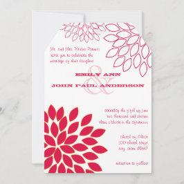 Moderne Floral Chrysanthemum Wedding Invitations Kaart