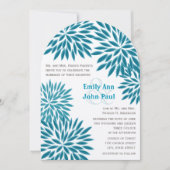 Moderne Floral Chrysanthemum Wedding Invitations Kaart (Voorkant)