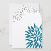 Moderne Floral Chrysanthemum Wedding Invitations Kaart (Achterkant)