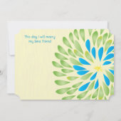 Moderne Floral Chrysanthemum Wedding Invitations Kaart (Achterkant)