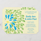 Moderne Floral Chrysanthemum Wedding Invitations Kaart (Voorkant / Achterkant)