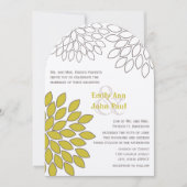 Moderne Floral Chrysanthemum Wedding Invitations Kaart (Voorkant)