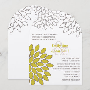 Moderne Floral Chrysanthemum Wedding Invitations Kaart