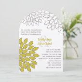 Moderne Floral Chrysanthemum Wedding Invitations Kaart (Staand voorkant)