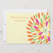 Moderne Floral Chrysanthemum Wedding Invitations Kaart (Achterkant)