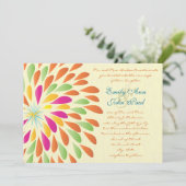 Moderne Floral Chrysanthemum Wedding Invitations Kaart (Staand voorkant)