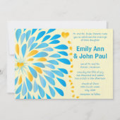 Moderne Floral Chrysanthemum Wedding Invitations Kaart (Voorkant)