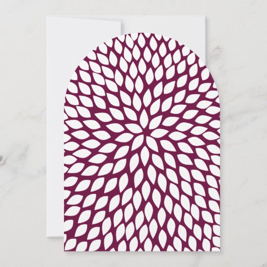 Moderne Floral Chrysanthemum Wedding Invitations Kaart (Achterkant)