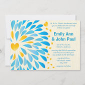 Moderne Floral Chrysanthemum Wedding Invitations Kaart (Voorkant)