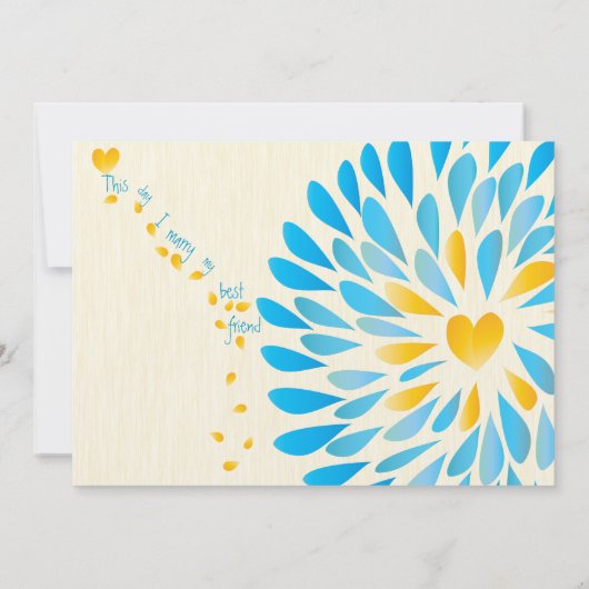 Moderne Floral Chrysanthemum Wedding Invitations Kaart (Achterkant)