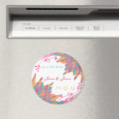 Moderne Floral Chrysanthemum Wedding Invitations Magneet