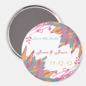 Moderne Floral Chrysanthemum Wedding Invitations Magneet