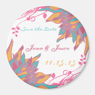 Moderne Floral Chrysanthemum Wedding Invitations Magneet