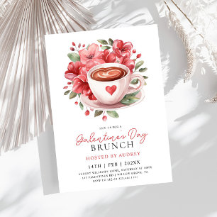 Moderne Floral Coffee Valentijnse  Galentines Brun Kaart