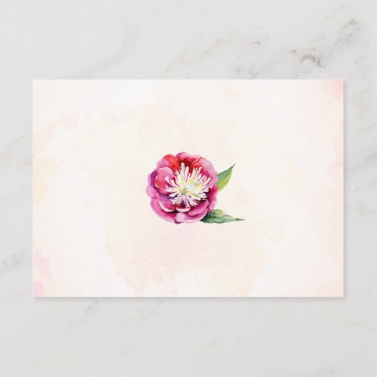 Moderne Floral Coral Peony Trouwaccommodaties Informatiekaartje (Achterkant)