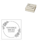 Moderne Floral Custom Bedrijfsnaam Rubberstempel (Gestempeld)