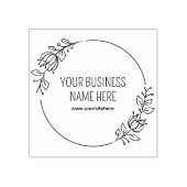 Moderne Floral Custom Bedrijfsnaam Rubberstempel (Afrduk)