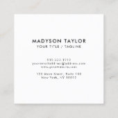 Moderne Floral Custom Typography Vierkante Visitekaartje (Achterkant)