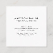 Moderne Floral Custom Typography Vierkante Visitekaartje (Achterkant)