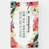 Moderne Floral Design Large Vrijgezellenfeest Bann Spandoek (Verticaal)