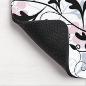 Moderne Floral Design Muismat - Rood/wit/zwart (Hoek)