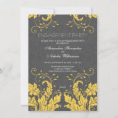 Moderne Floral Engagement Party Invite (geel) Kaart (Voorkant)
