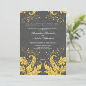 Moderne Floral Engagement Party Invite (geel) Kaart (Staand voorkant)