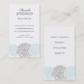 Moderne Floral Flowers Neutrale Beauticienkaarten Visitekaartje (Voorkant / Achterkant)